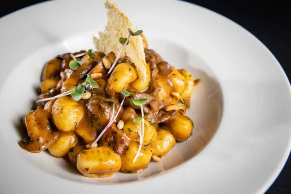 Gnocchi with beef and mushrooms